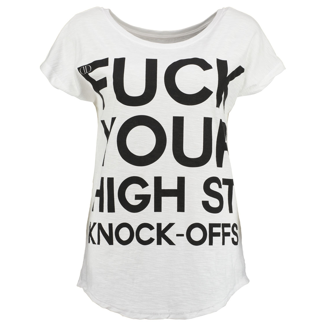 fuck your high street knock offs white t shirt deportment department